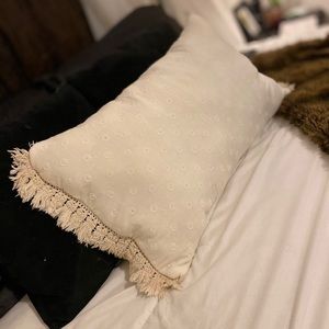 Bohemian Fringe Lumbar Pillow